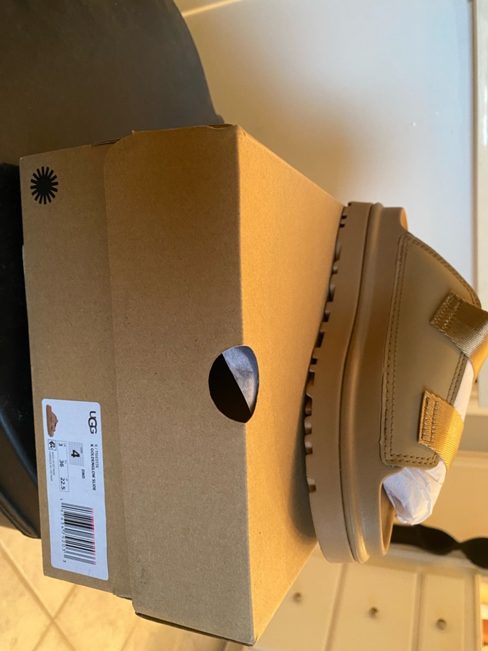 UGG Kids Tan Slip-On Platform Bootie